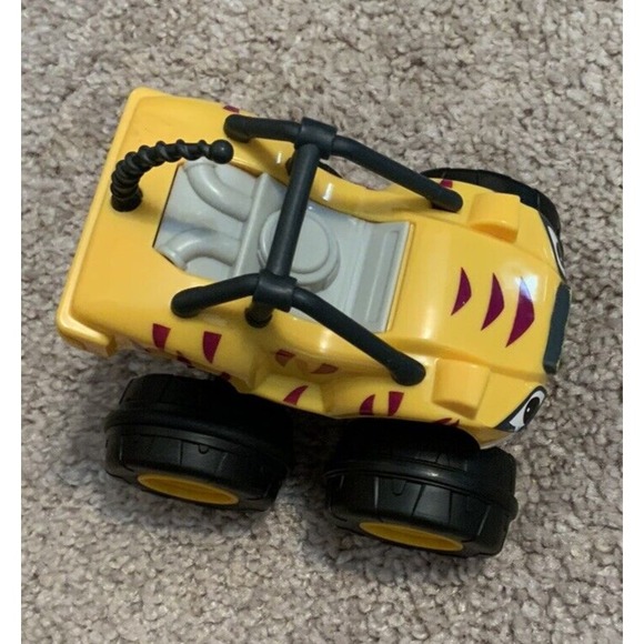 Blaze and the Monster Machines Yellow Push Down & Go Car Striped Tiger 2014 - Picture 2 of 4